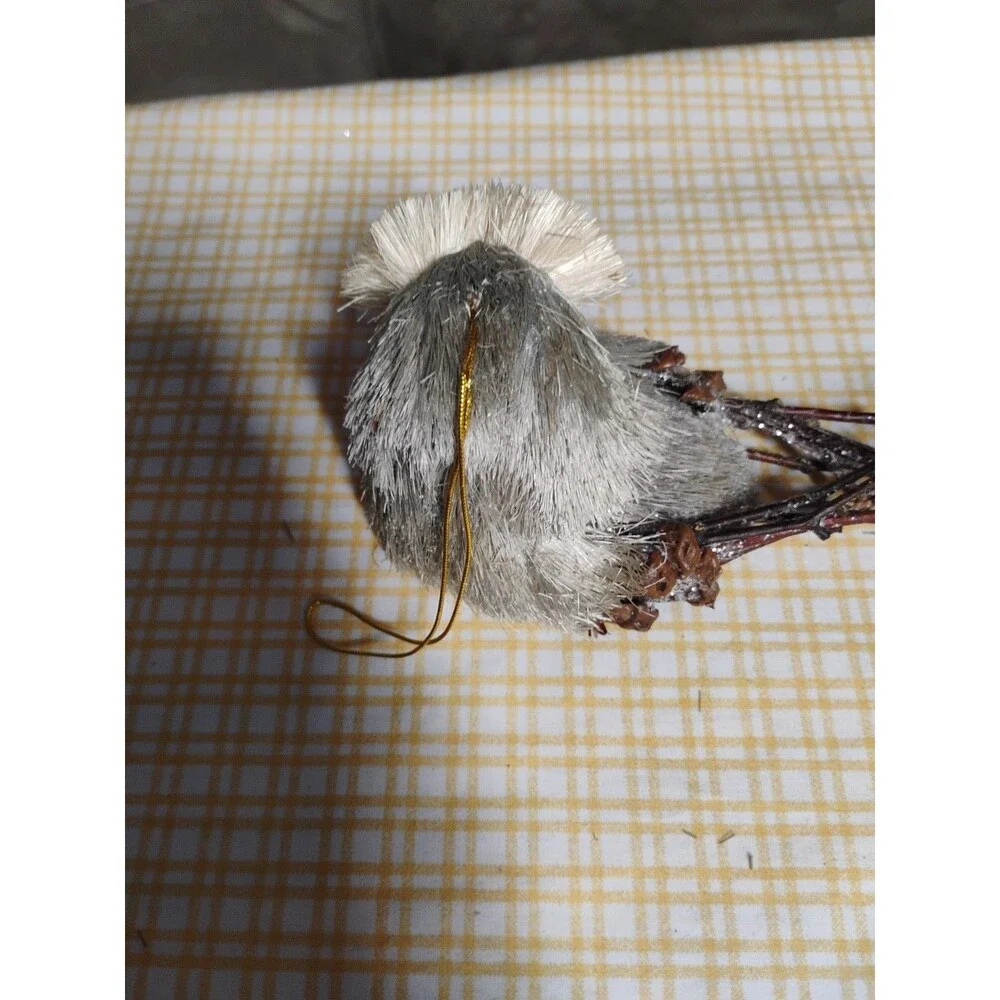 Owl Figurine Styrofoam Ornament Bristle Twigs